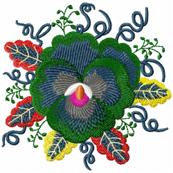 Flowers And Tree Embroidery Design 9